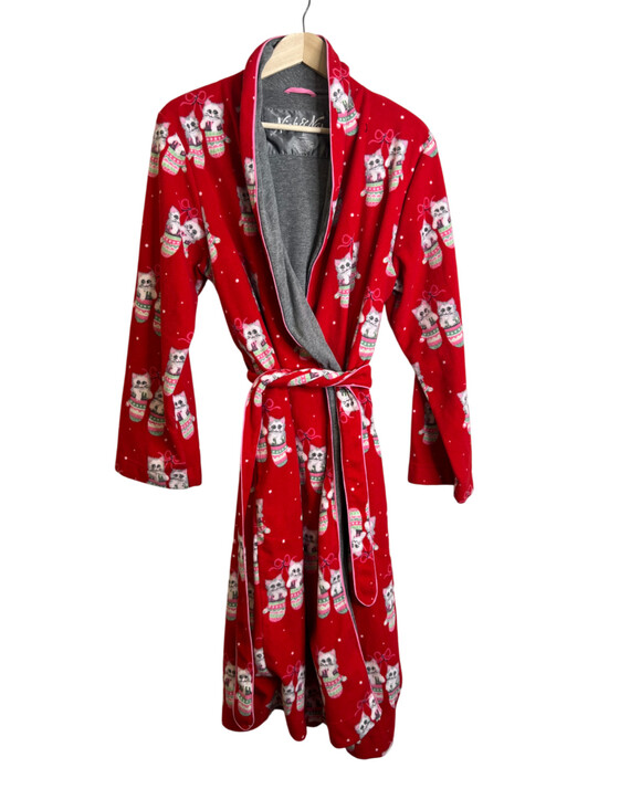 Nick & Nora Other - Nick & Nora Robe M/L Red Kittens in Mittens Cats Fleece Holiday Christmas